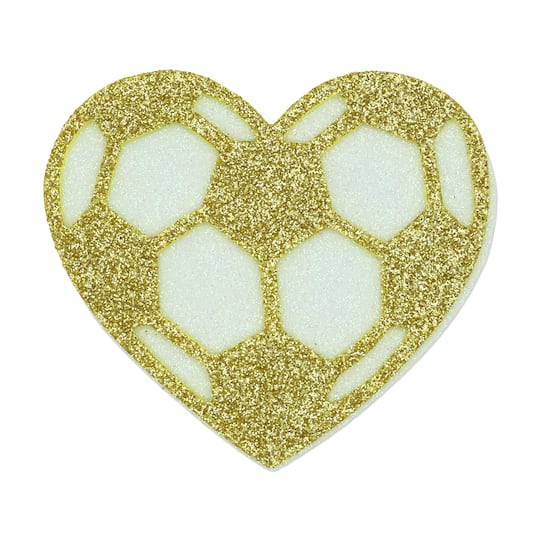 Glitter Soccer Heart Foam Sticker by Celebrate It®